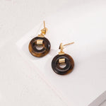 Elegant Round Spotted Tiger Eye Earrings - Gembea Jewelry