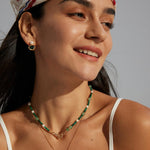 Emerald Green Jadeite Peacock Pearl Necklace - Gembea Jewelry