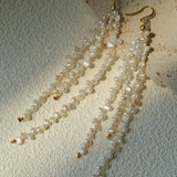Extra Long Irregular Pearl Drop Earrings gembea jewelry
