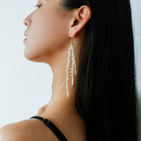Extra Long Irregular Pearl Drop Earrings gembea jewelry