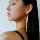 Extra Long Irregular Pearl Drop Earrings gembea jewelry