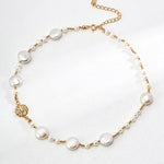 Flat Freshwater Pearl Chain Necklaces - Gembea Jewelry