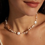 Flat Freshwater Pearl Chain Necklaces - Gembea Jewelry