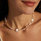 Flat Freshwater Pearl Chain Necklaces - Gembea Jewelry