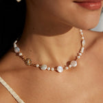 Flat Freshwater Pearl Chain Necklaces - Gembea Jewelry