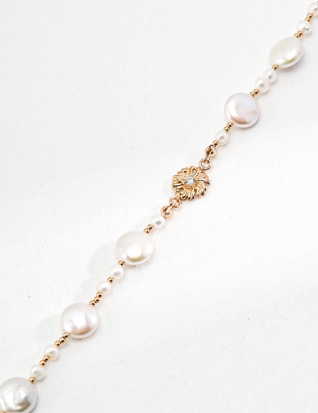 Flat Freshwater Pearl Chain Necklaces - Gembea Jewelry