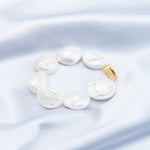 Flat Round Baroque Beaded Pearl Bracelet - Gembea Jewelry