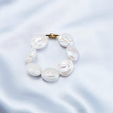 Flat Round Baroque Beaded Pearl Bracelet - Gembea Jewelry