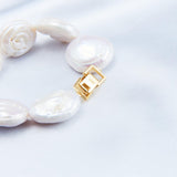 Flat Round Baroque Beaded Pearl Bracelet - Gembea Jewelry