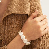 Flat Round Baroque Beaded Pearl Bracelet - Gembea Jewelry