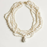 French Style Natural Baroque Pearl Multilayer Necklace gembea jewelry