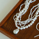 French Style Natural Pearl Baroque Multilayer Necklace - Gembea Jewelry