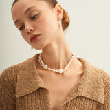 French Style Round Baroque Pearl Choker Necklace - Gembea Jewelry