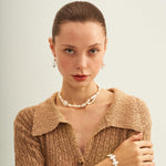 French Style Round Baroque Pearl Choker Necklace - Gembea Jewelry