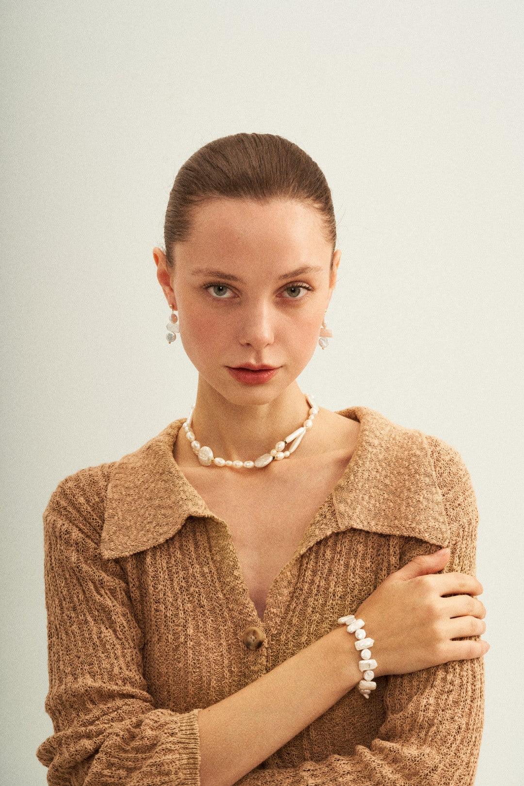 French Style Round Baroque Pearl Choker Necklace - Gembea Jewelry