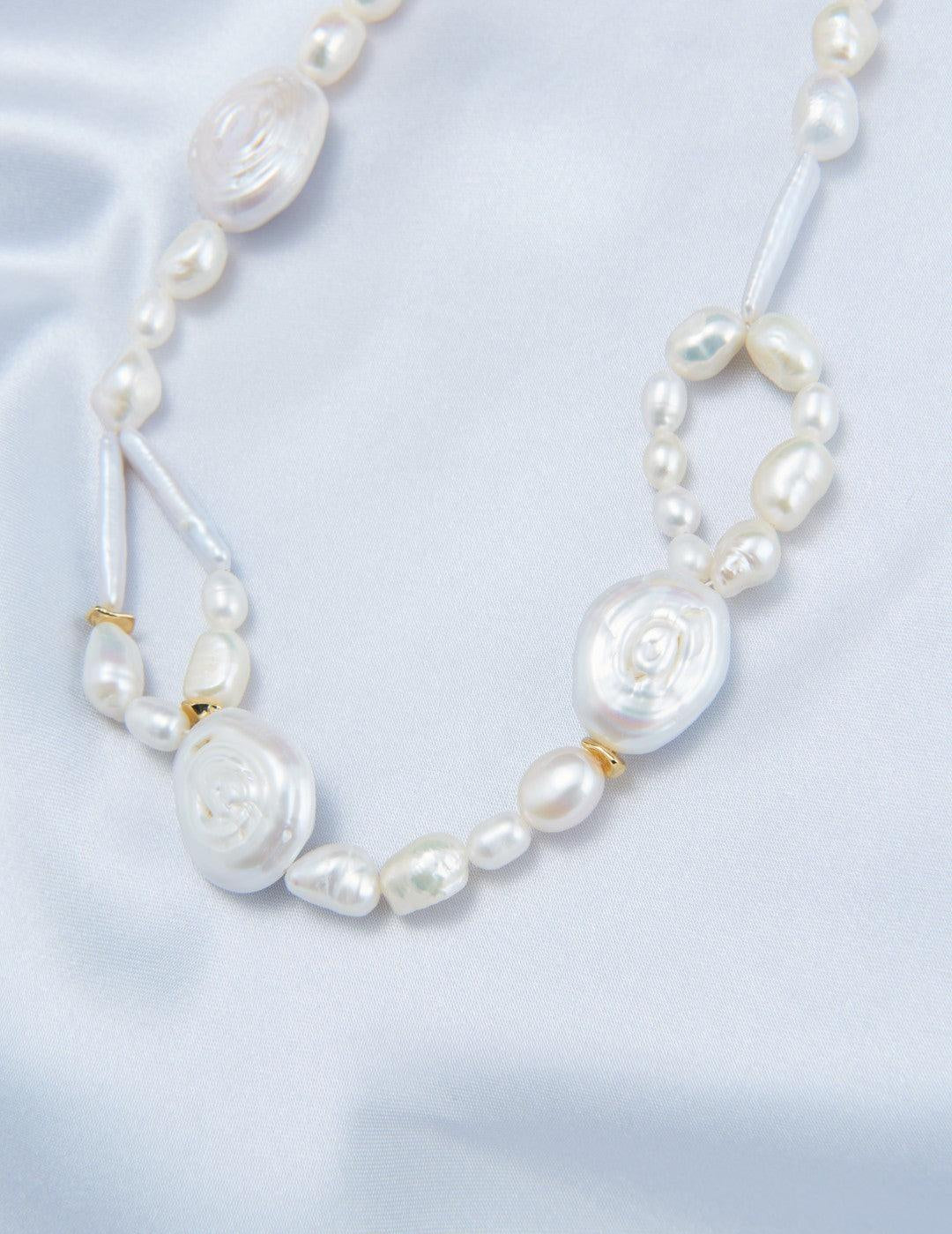 French Style Round Baroque Pearl Choker Necklace - Gembea Jewelry