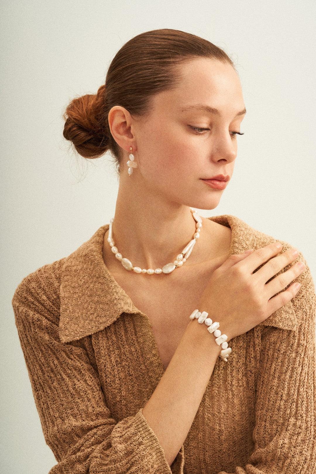 French Style Round Baroque Pearl Choker Necklace - Gembea Jewelry