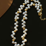 French Wheat Elegance Pearl Necklace gembea jewelry