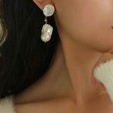 Freshwater Baroque Pearl Drop Earrings - Gembea Jewelry