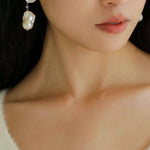 Freshwater Baroque Pearl Drop Earrings - Gembea Jewelry