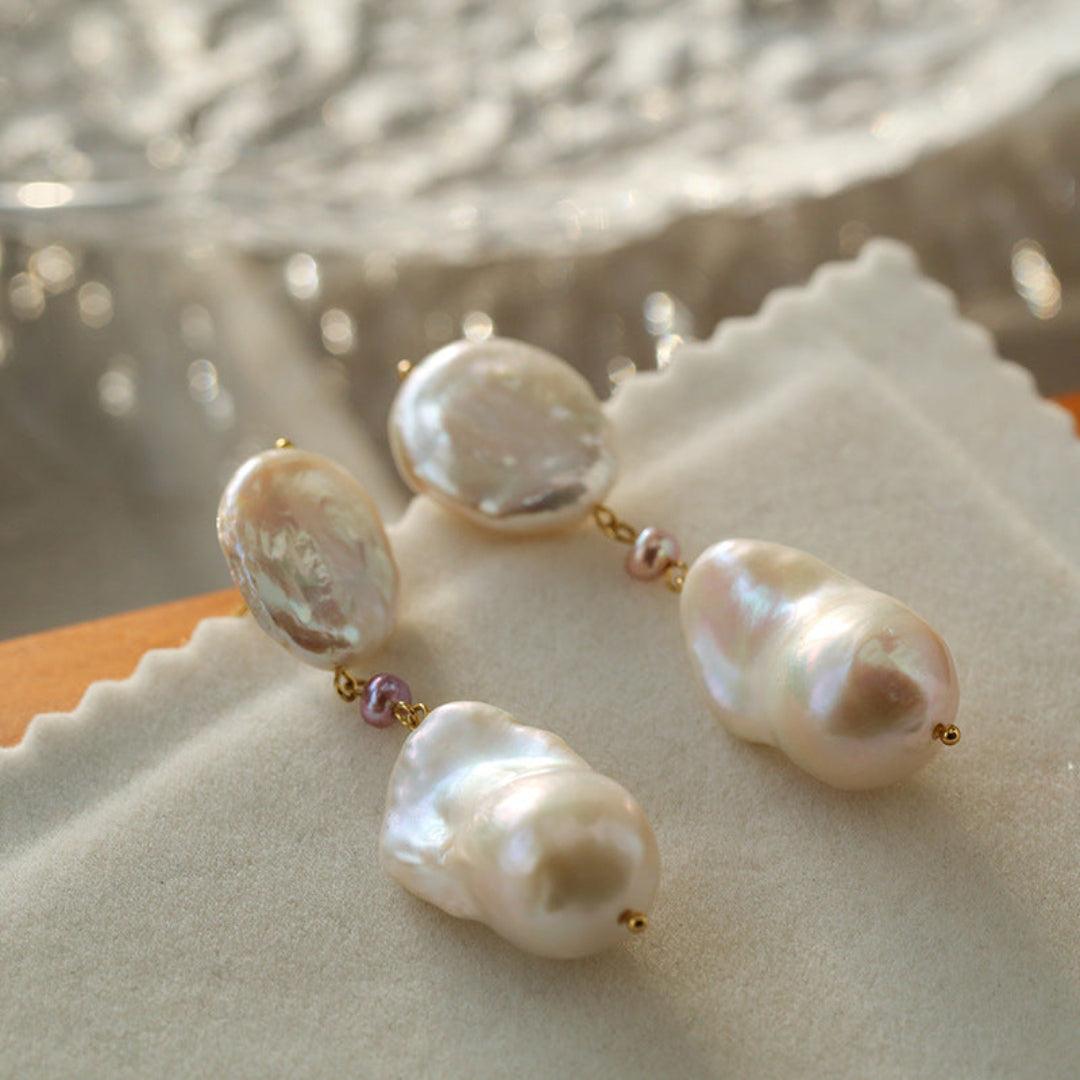 Freshwater Baroque Pearl Drop Earrings - Gembea Jewelry