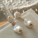 Freshwater Baroque Pearl Drop Earrings - Gembea Jewelry