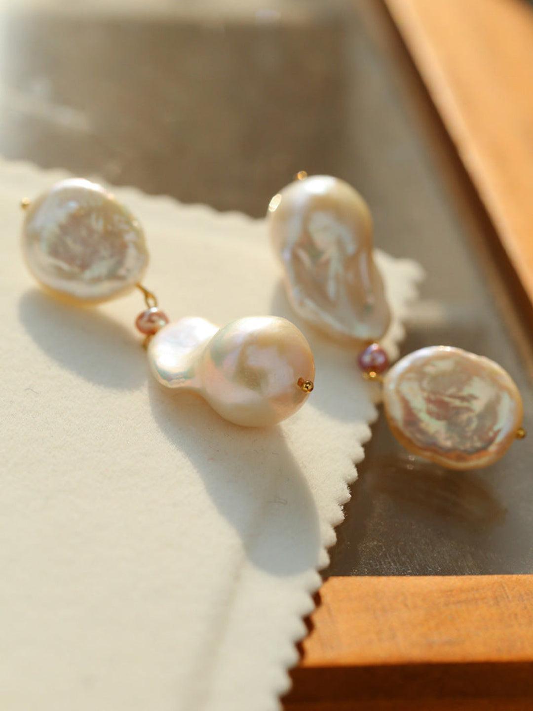 Freshwater Baroque Pearl Drop Earrings - Gembea Jewelry