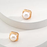 Geometric Freshwater Pearl Earrings - Gembea Jewelry