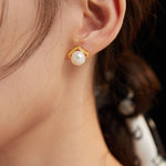 Geometric Freshwater Pearl Earrings - Gembea Jewelry