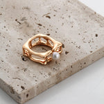 Geometric Square Sterling Silver Pearl Rings - Gembea Jewelry