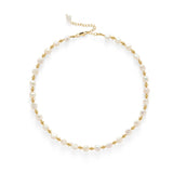 Gold Bean Baroque Pearl Beaded Necklace gembea jewelry