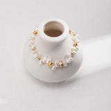 Gold Bean Freshwater Pearl Beaded Bracelet - Gembea Jewelry