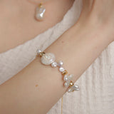 Gembea Jewelry Round Baroque Gold Bean Pearl Bracelet