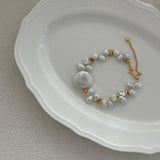 Round Baroque Gold Bean Pearl Bracelet - Gembea Jewelry