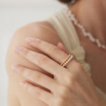 Half Shell Pearl Half Sterling Silver Ring - Gembea Jewelry