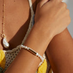 Gold Tube Freshwater Pearl Bracelet - Gembea Jewelry