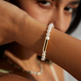 Gold Tube Freshwater Pearl Bracelet - Gembea Jewelry