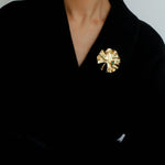 Golden Ginkgo Biloba Leaf Brooch gembea jewelry