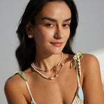 Golden Heart Rice Bead Pearl Necklace - Gembea Jewelry