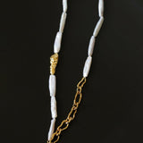Golden Long Bar Baroque Pearl Necklace gembea jewelry