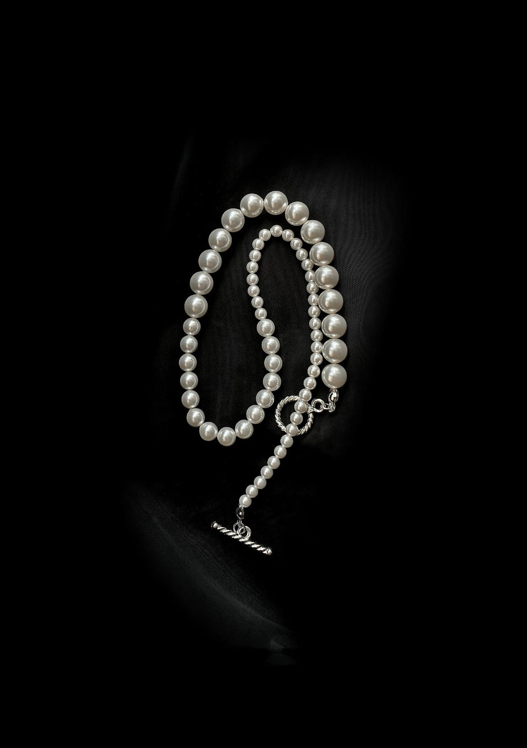 Gradient Artificial Pearl Collarbone Choker Necklace gembea jewelry