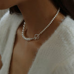 Gradient Artificial Pearl Collarbone Necklace-Gembea Jewelry