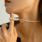 Gradient Artificial Pearl Collarbone Necklace-Gembea Jewelry