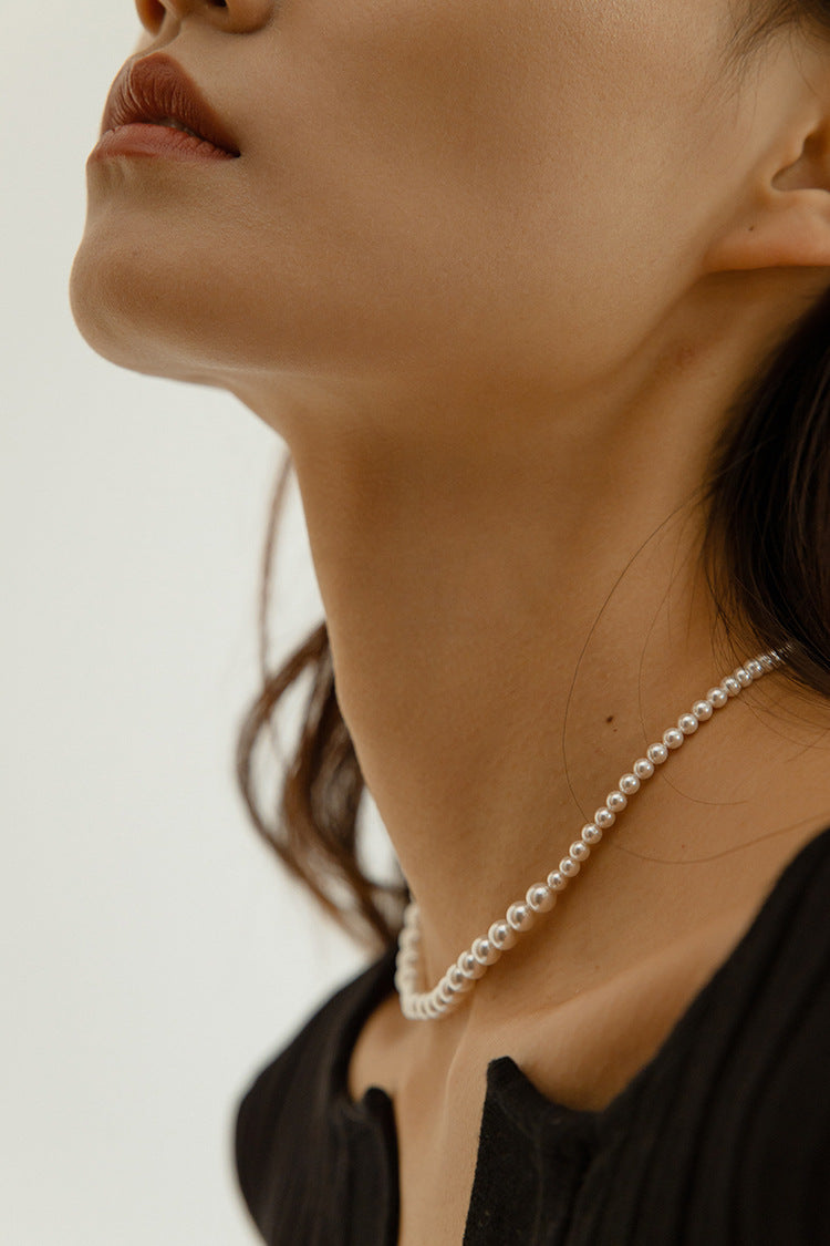 Gradient Artificial Pearl Collarbone Necklace-Gembea Jewelry