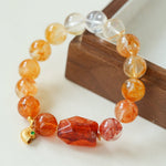 Gradient Red Yellow Resin Flower Beaded Bracelet gembea jewelry