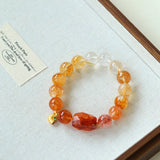 Gradient Red Yellow Resin Flower Beaded Bracelet gembea jewelry