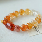 Gradient Red Yellow Resin Flower Beaded Bracelet gembea jewelry