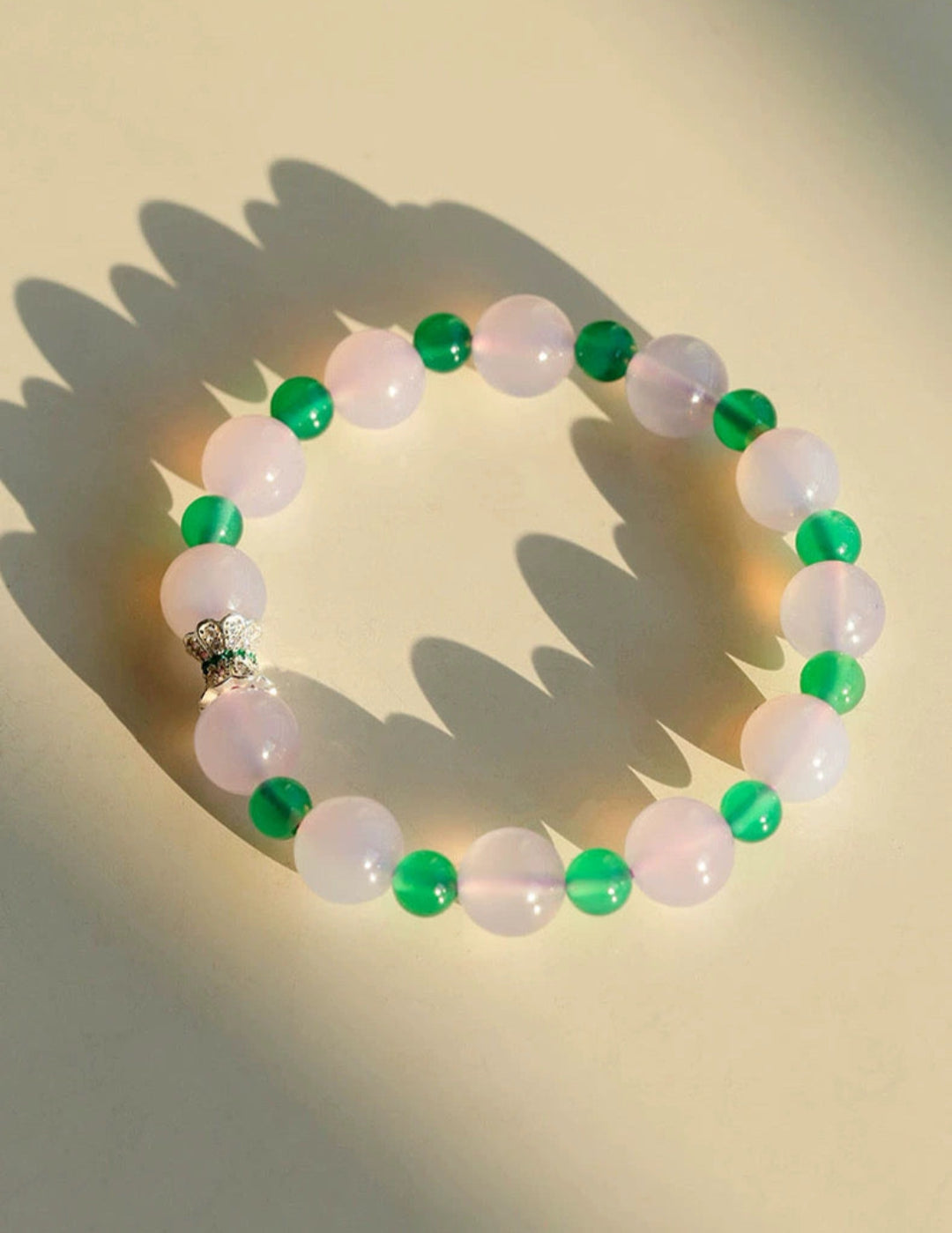 Green Agate Beaded Bracelet gembea jewelry