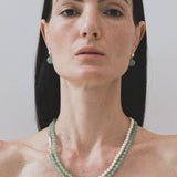 Green Eastern Jade Silver Bead Necklace gembea jewelry
