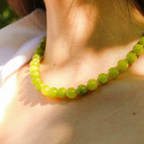 Green Grape Gemstone Beaded Necklace gembea jewelry